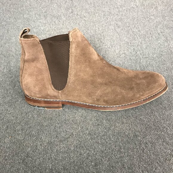 Eram Mens Brown Suede Chelsea Fashion Ankle Boots Pull On Round Toe EU 45 US 12 - Picture 4 of 9